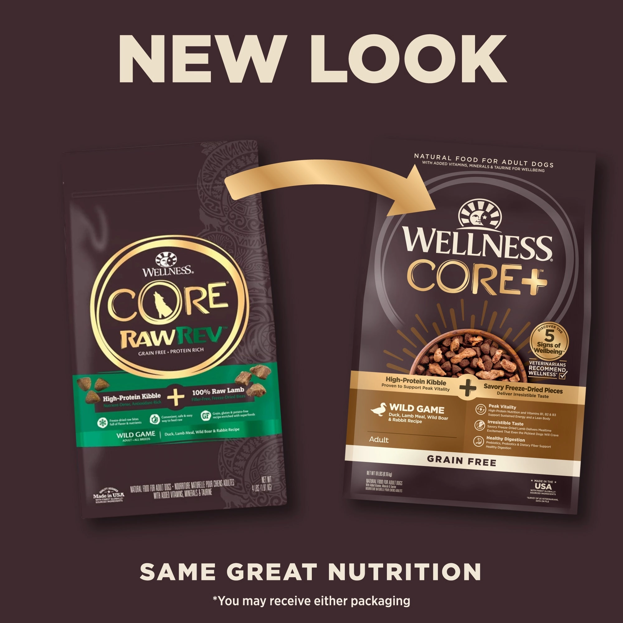 Wellness CORE  Grain Free Wild Game Adult Dry Dog Food (Duck, Lamb Meal, Wild Boar & Rabbit Recipe)