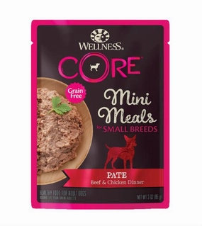 Wellness Core Mini Meals (Small Breed) Pate Beef & Chicken Dinner Dog Food Mixer small breed food,tiny dog food