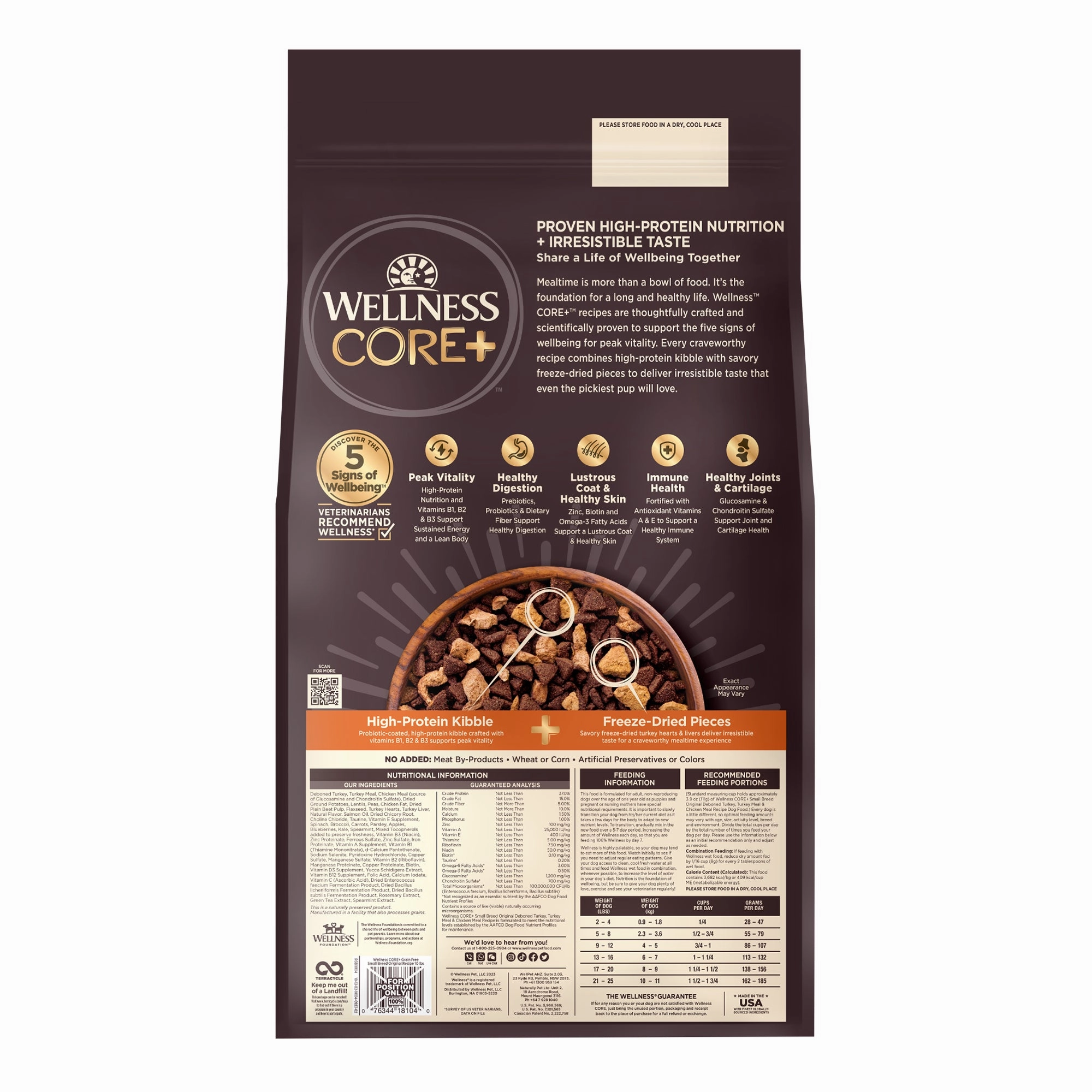 Wellness CORE  Small Breed Grain Free Original Adult Dry Dog Food (Deboned Turkey, Turkey Meal & Chicken Meal Recipe)