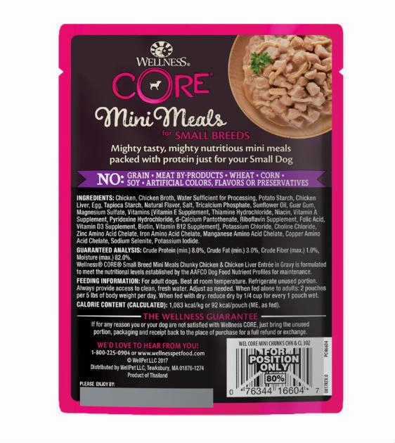 Wellness Core Small Breed Mini Meals Chunky Chicken & Chicken Liver Dog Food Mixer