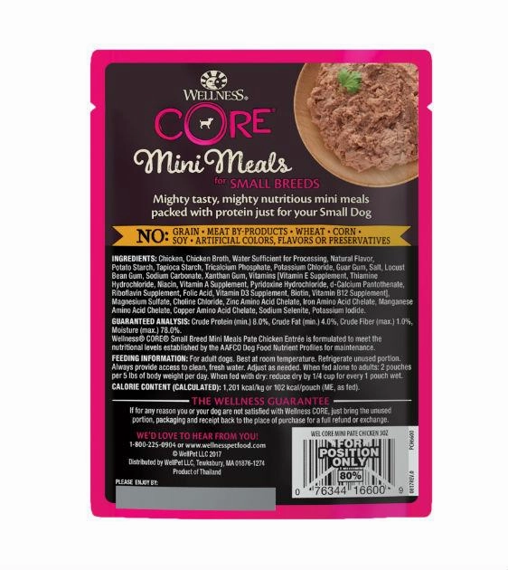 Wellness Core Small Breed Mini Meals Pate Chicken Entree Dog Food Mixer