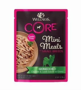 Wellness Core Small Breed Mini Meals Shredded Chicken & Lamb Entree in Gravy Dog Food Mixer small breed food,tiny dog food