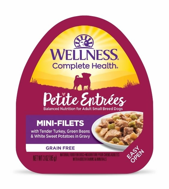 Wellness Petite Entrees Mini-Filets (Tender Turkey, Green Beans & White Sweet Potatoes) Wet Dog Food small breed food,tiny dog food