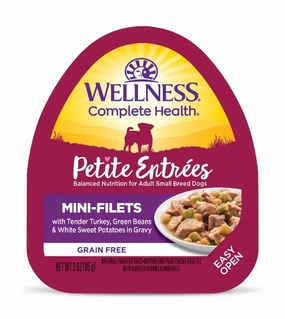 Wellness Petite Entrees Mini-Filets (Tender Turkey, Green Beans & White Sweet Potatoes) Wet Dog Food small breed food,tiny dog food