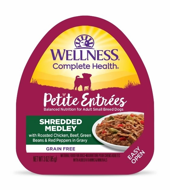 Wellness Petite Entrees Shredded Medley (Roasted Chicken, Beef, Green Beans & Red Peppers) Wet Dog Food small breed food,tiny dog food