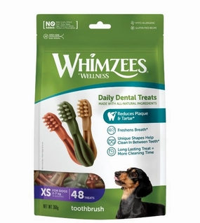 Whimzees Natural Toothbrush Dental Dog Chews pet coat care,skin health