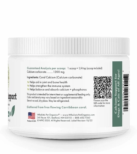 Wholistic Pet Organics Calcium Support Pet Supplement