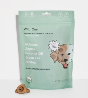 Wild One Organic Baked Dog Treats (Fresh Breath Mix) pet coat care,skin health