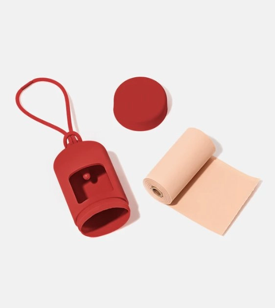 Wild One Poop Bag Carrier and Roll (Strawberry)