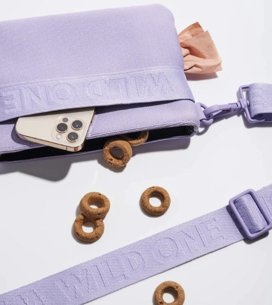 Wild One Recycled Knit Walking Treat Pouch (Lilac)
