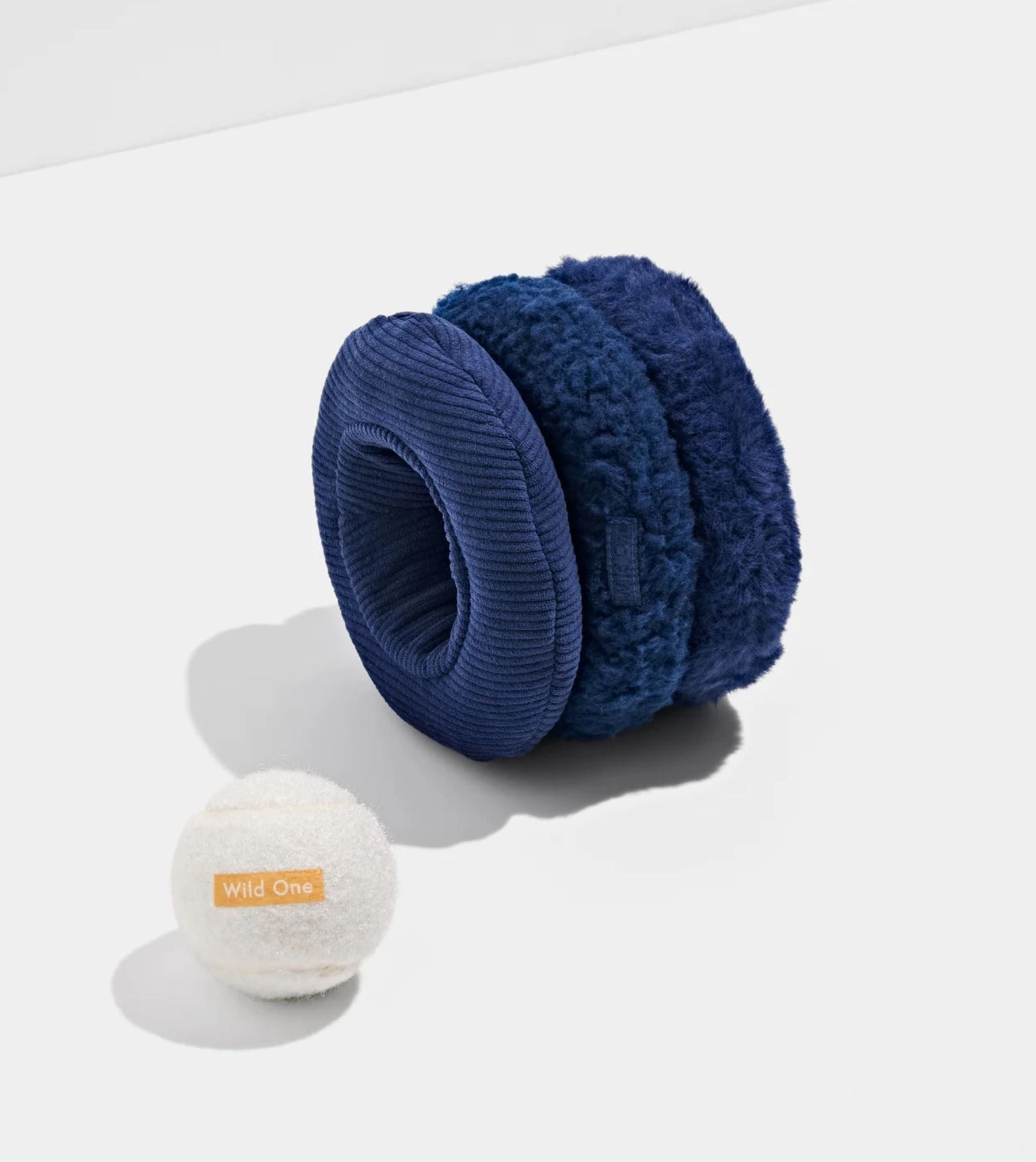 Wild One Tennis Tuft Puzzle Dog Toy (Navy)