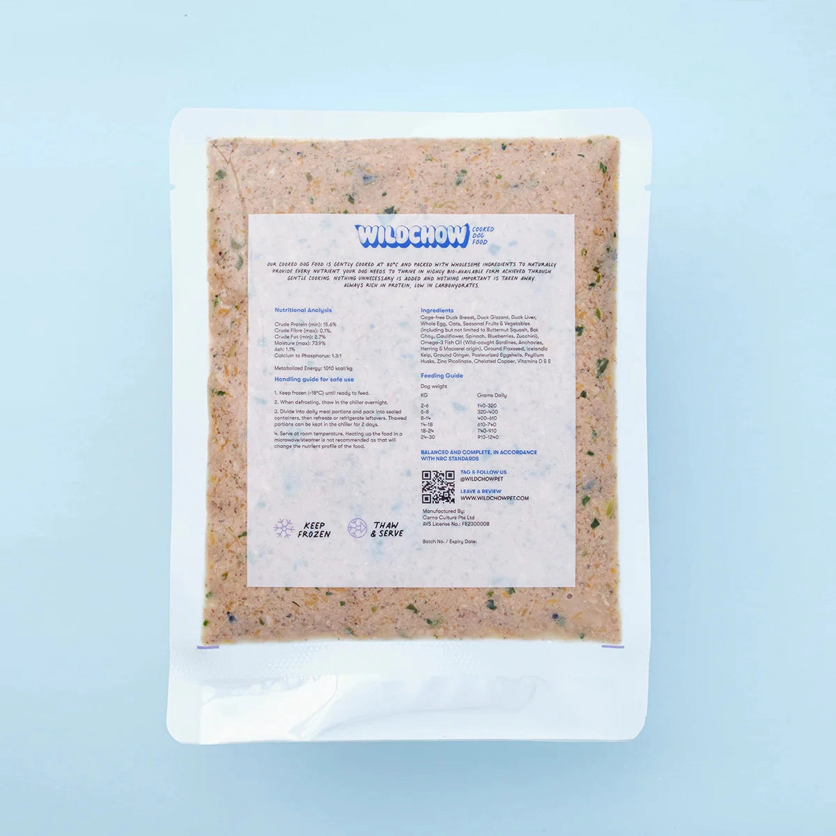 WildChow Cooked Dog Food (Duck)