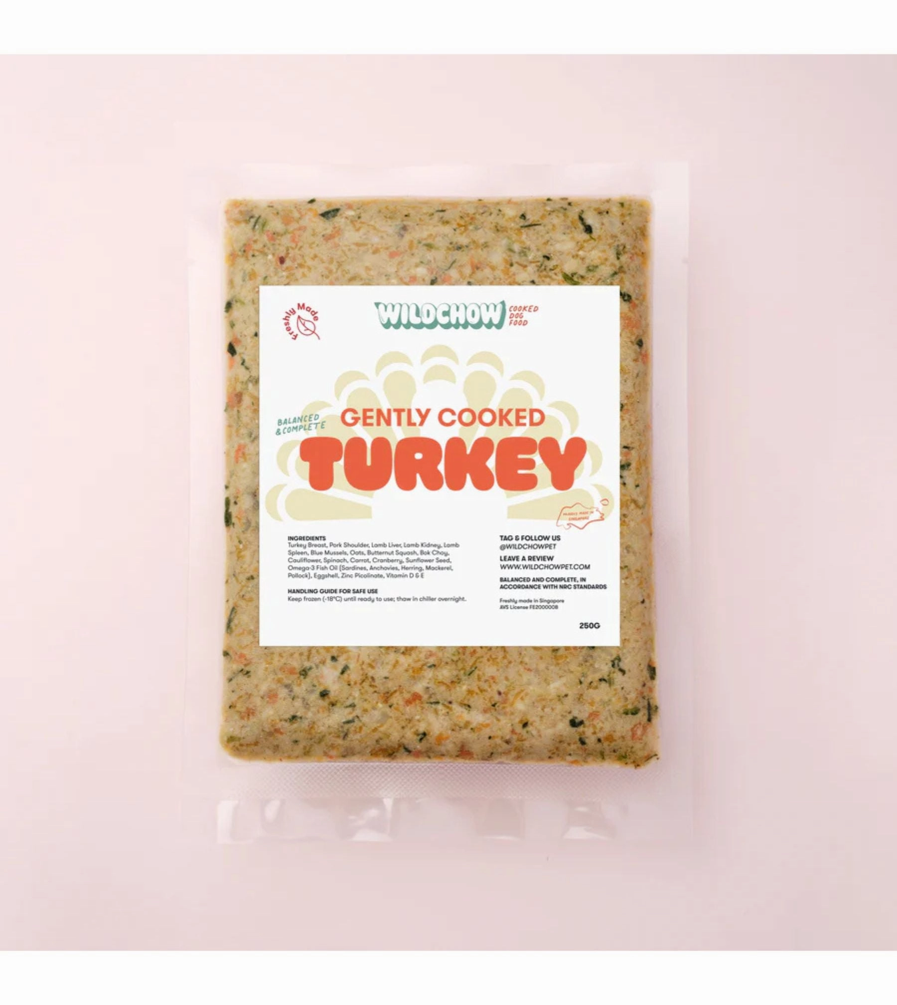WildChow Cooked Dog Food (Turkey) raw dog food,fresh pet meals
