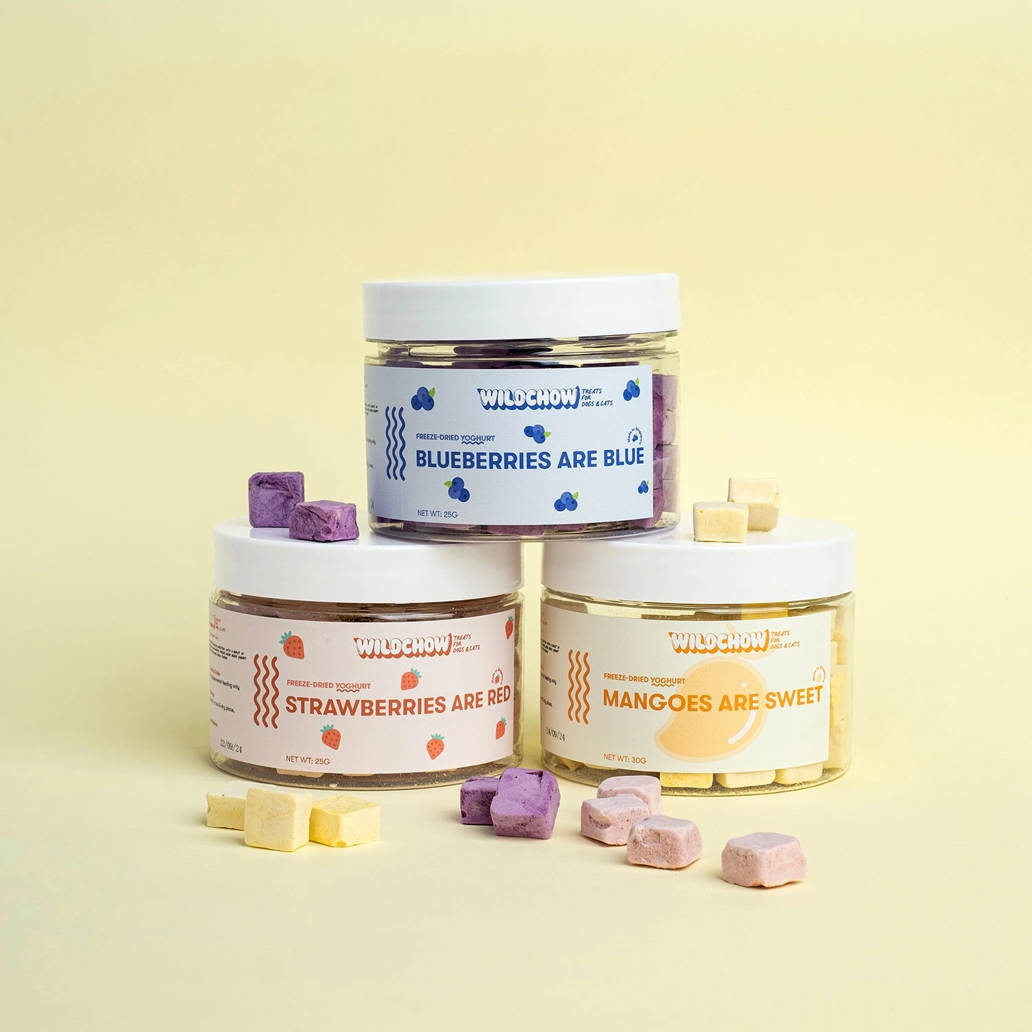 WildChow Freeze Dried Greek Yoghurt Dog Treats (Blueberries Are Blue)