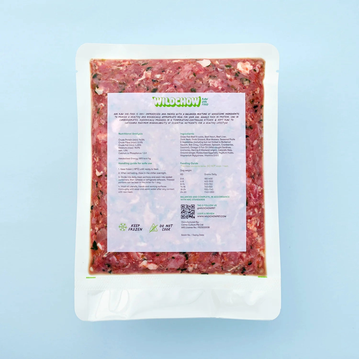 WildChow Raw Dog Food (Beef)