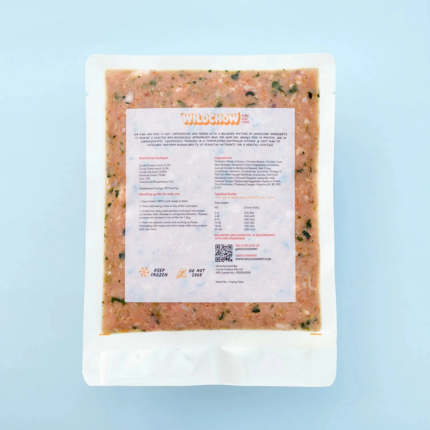 WildChow Raw Dog Food (Chicken)