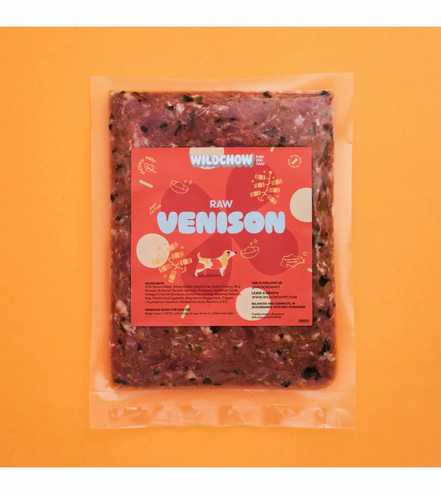 WildChow Raw Dog Food (Venison) raw dog food,fresh pet meals
