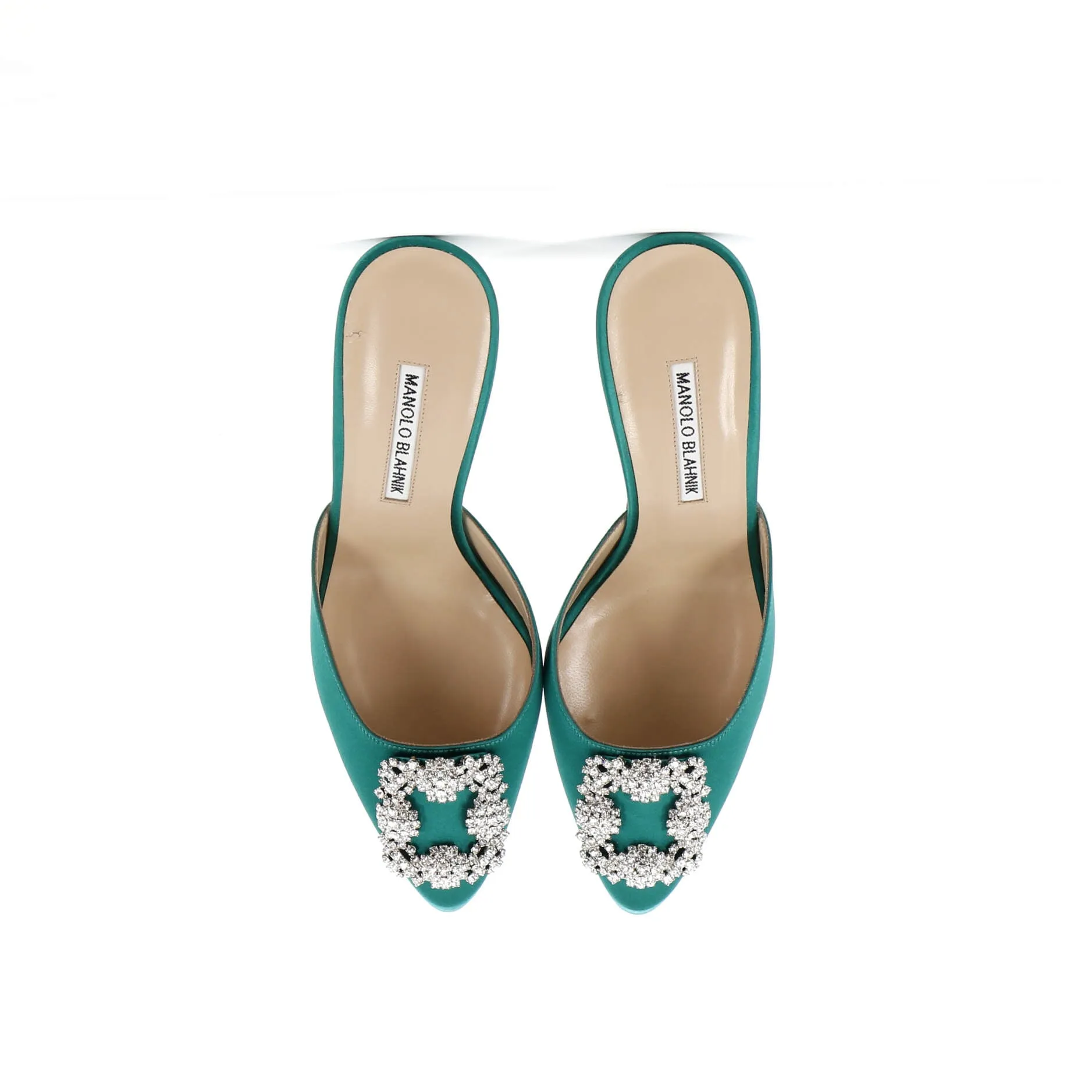 Women's Hangisimu Heeled Mules Satin 70 Shoes_Manolo-Blahnik