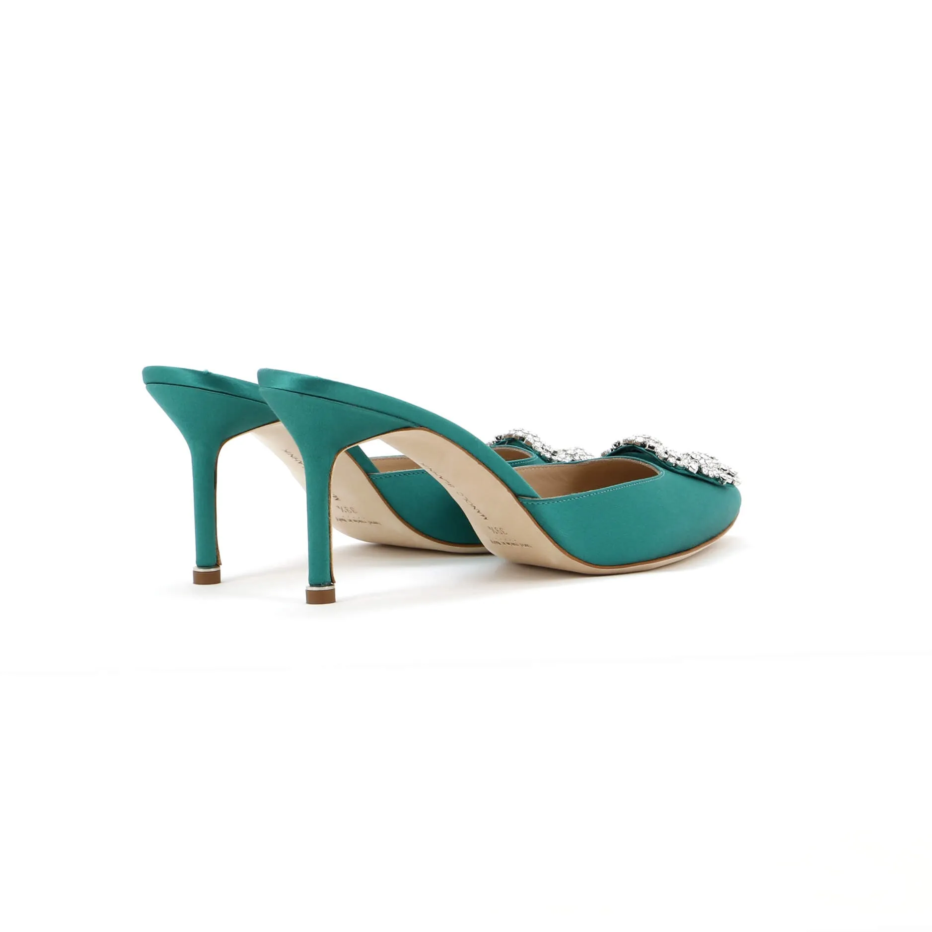 Women's Hangisimu Heeled Mules Satin 70 Shoes_Manolo-Blahnik