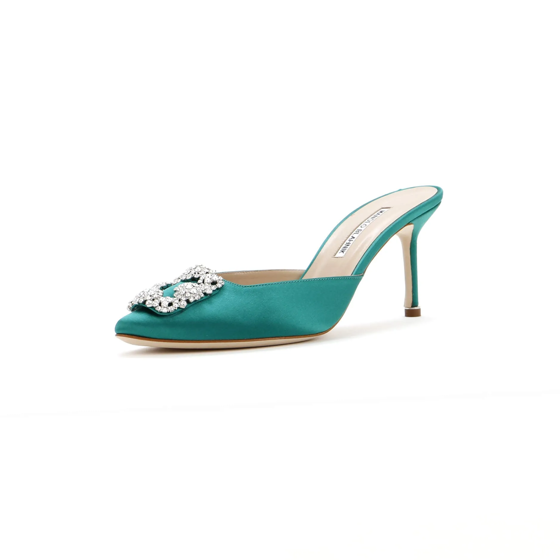 Women's Hangisimu Heeled Mules Satin 70 Shoes_Manolo-Blahnik
