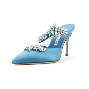 Women's Lurum Heeled Mules Satin 90 Shoes_Manolo-Blahnik
