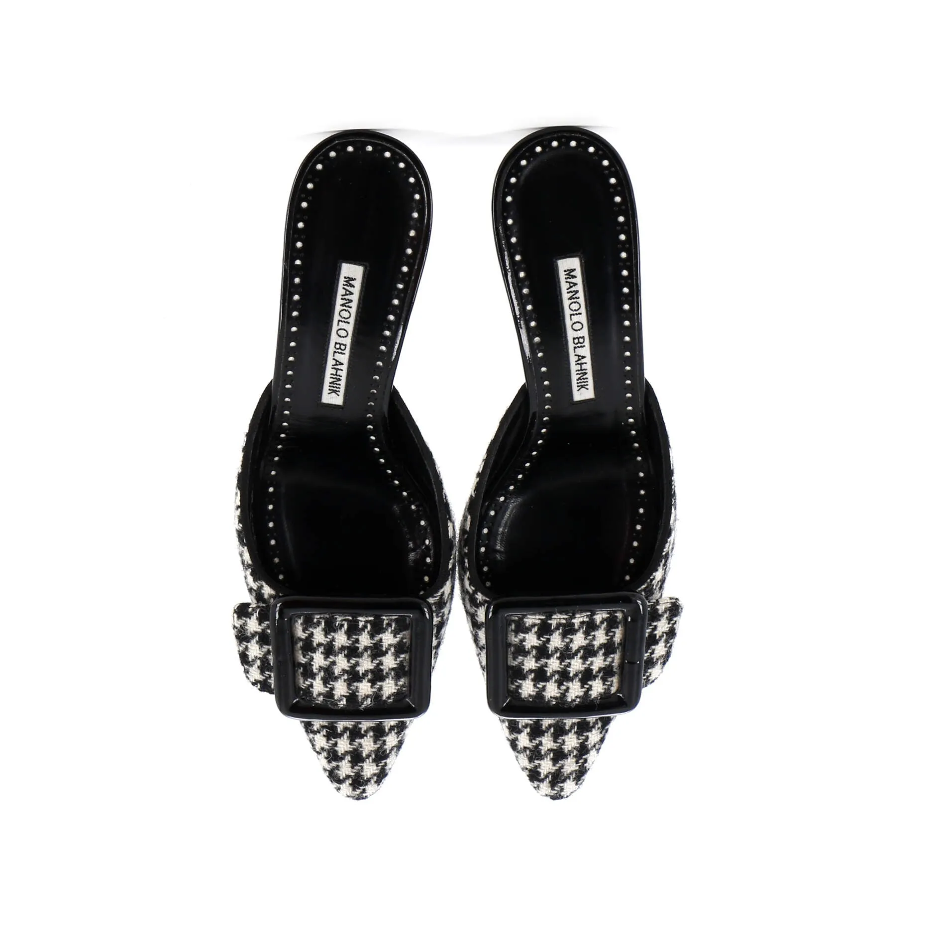 Women's Maysalebi Heeled Mules Printed Cotton 70 Shoes_Manolo-Blahnik