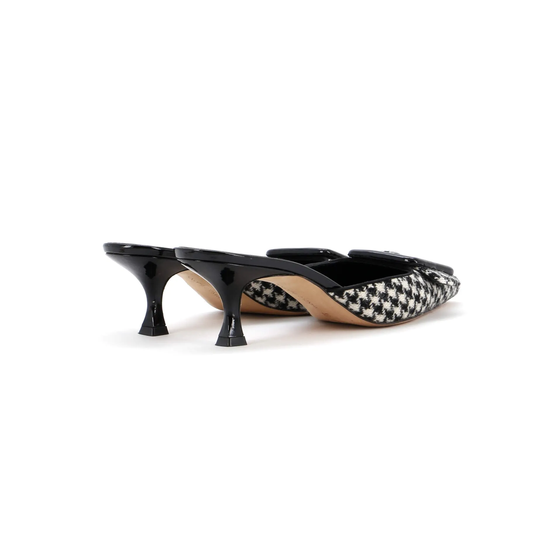 Women's Maysalebi Heeled Mules Printed Cotton 70 Shoes_Manolo-Blahnik