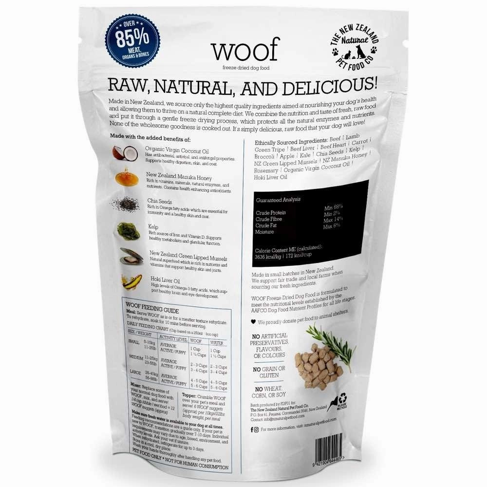 Woof Freeze Dried Raw Beef Dog Food