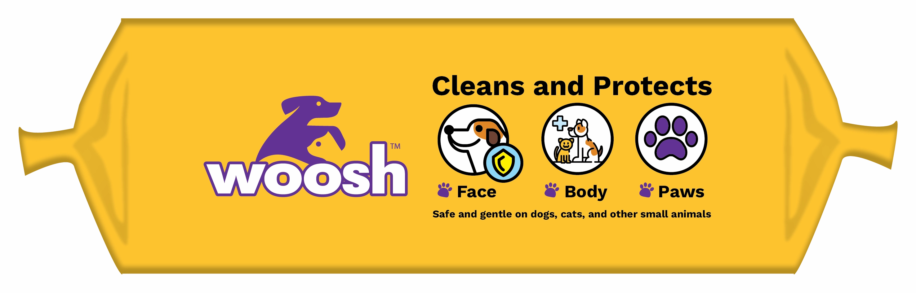 Woosh Antibacterial Pet Wipes with Vitamin E & Olive Leaf Extract (Fragrance-Free)