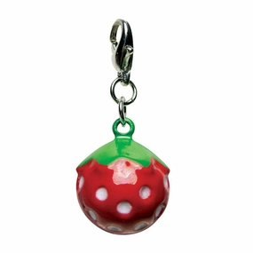 Yummy Strawberry Metal Jingle Bell Dog Collar Charm