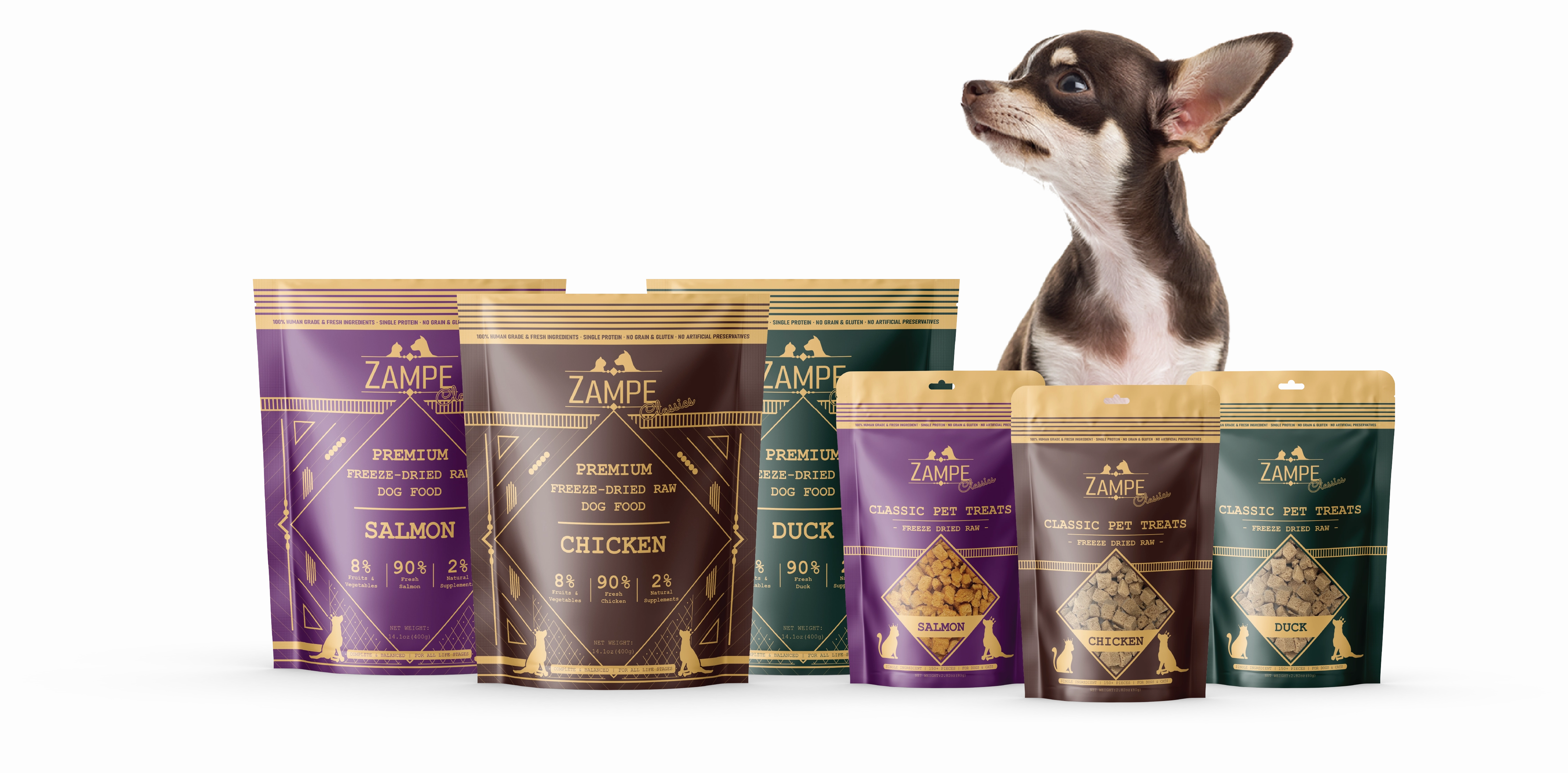 Zampe Freeze Dried Raw Duck Slider Dog Food
