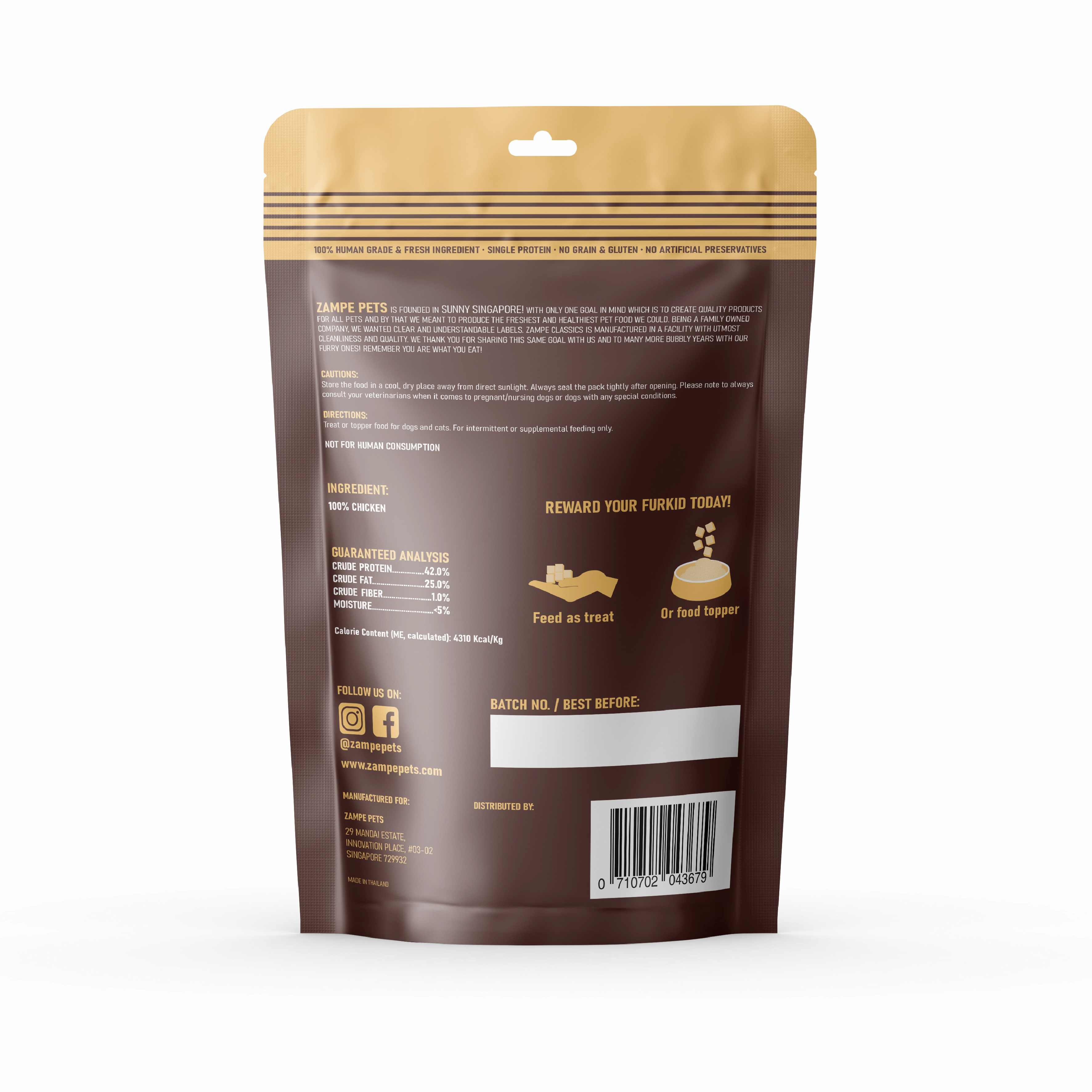 Zampe Freeze Dried Raw Treats (Chicken) for Dogs and Cats