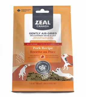 Zeal Canada Gently Air-Dried Dry Dog Food (Pork Recipe) air-dried dog food,dehydrated dog food