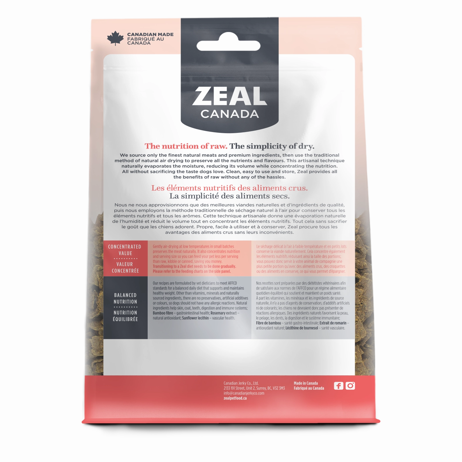 Zeal Canada Gently Air-Dried Dry Dog Food (Salmon Recipe)