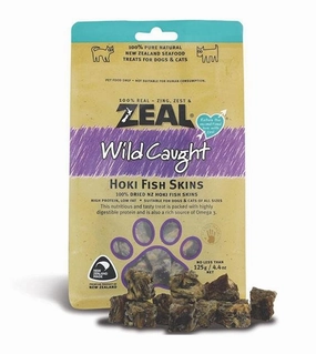 Zeal Free Range Air Dried Cat and Dog Treats (Hoki Fish Skins) air-dried dog food,dehydrated dog food
