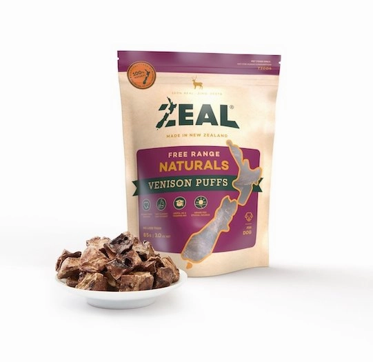 Zeal Free Range Air Dried Cat and Dog Treats (Venison Puffs)