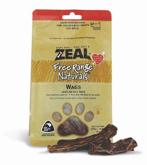 Zeal Free Range Air Dried Dog Treats (Calf Tail Wags) air-dried dog food,dehydrated dog food