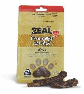 Zeal Free Range Air Dried Dog Treats (Calf Tail Wags) dog chews,dog bones