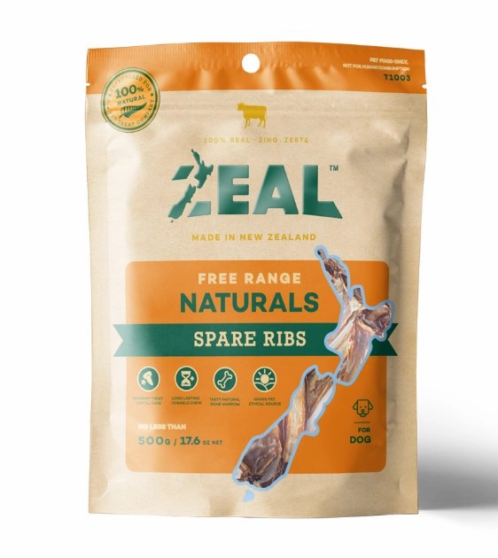 Zeal Free Range Air Dried Dog Treats (Veal Spare Ribs)
