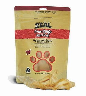 Zeal Free Range Air Dried Dog Treats (Venison Ears) dog chews,dog bones