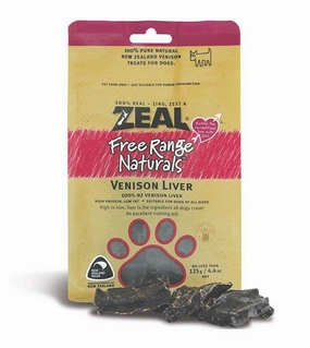 Zeal Free Range Air Dried Dog Treats (Venison Liver) dog chews,dog bones