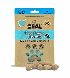 Zeal Free Range Freeze Dried Cat and Dog Treats (Lamb & Salmon Morsels) freeze-dried dog food,lightweight pet food