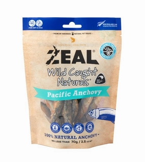 Zeal Wild Caught Naturals Freeze Dried Cat and Dog Treats (Pacific Anchovy) pet coat care,skin health