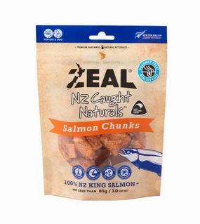 Zeal Wild Caught Naturals Freeze Dried Cat and Dog Treats (Salmon Chunks) pet coat care,skin health