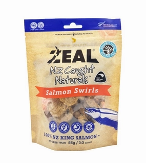 Zeal Wild Caught Naturals Freeze Dried Cat and Dog Treats (Salmon Swirls) pet coat care,skin health