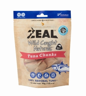Zeal Wild Caught Naturals Freeze Dried Cat and Dog Treats (Tuna Chunks) dog chews,dog bones
