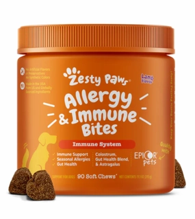 Zesty Paws Allergy & Immune Bites Immune System Supplements for Dogs (Lamb Flavour) dog leash,walking strap