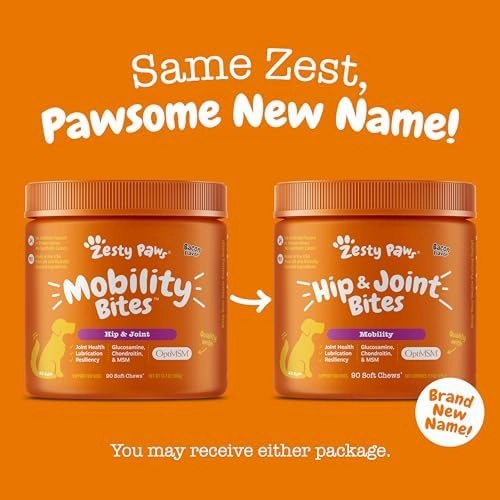 Zesty Paws Hip & Joint Bites Mobility Supplements for Dogs (Bacon Flavour)