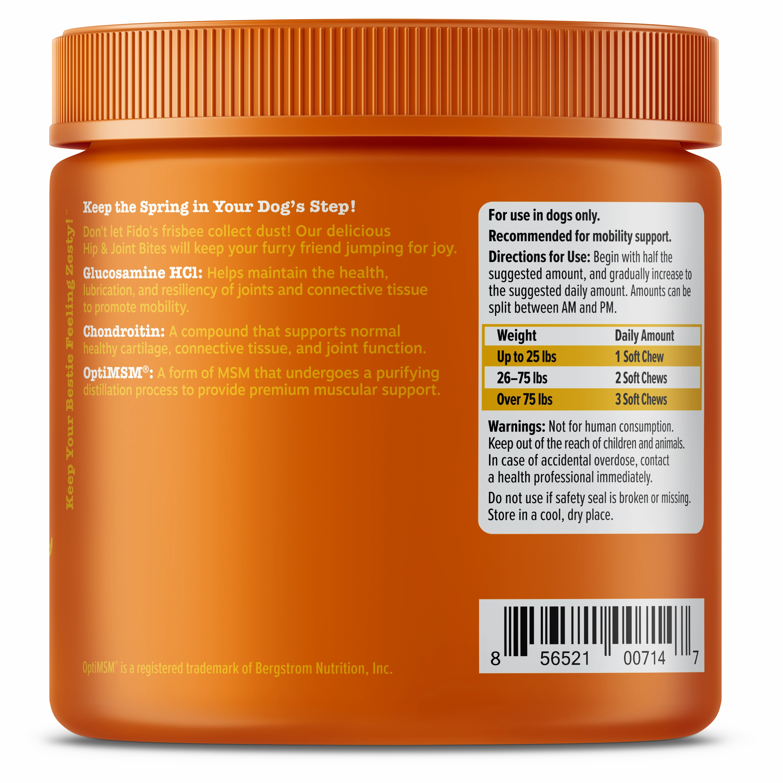 Zesty Paws Hip & Joint Bites Mobility Supplements for Dogs (Duck Flavour)