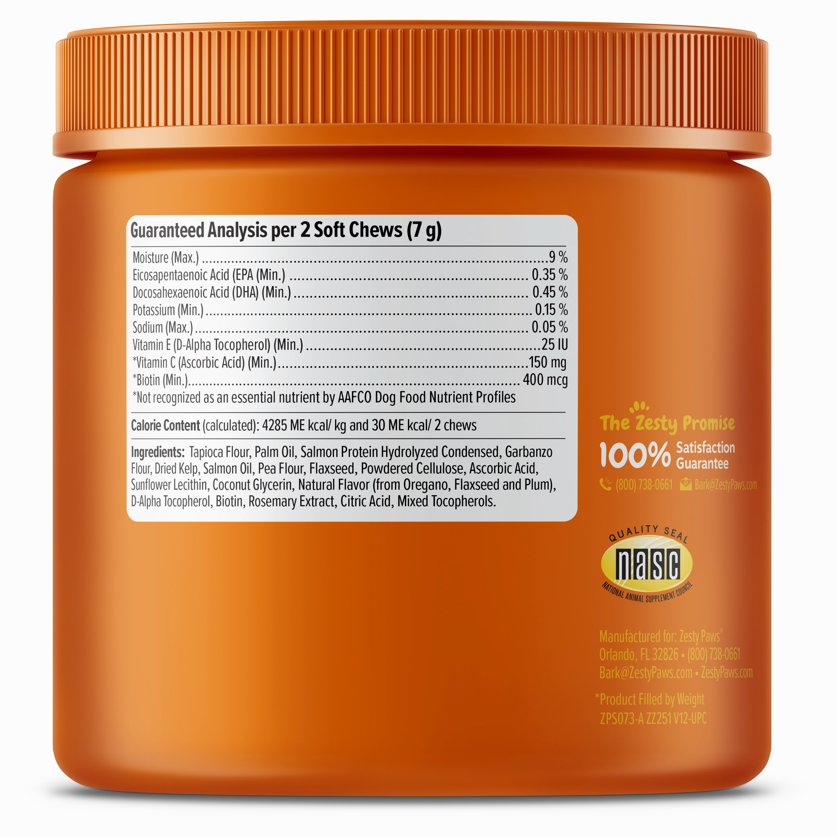 Zesty Paws Salmon Bites Skin Supplements for Dogs (Bacon Flavour)